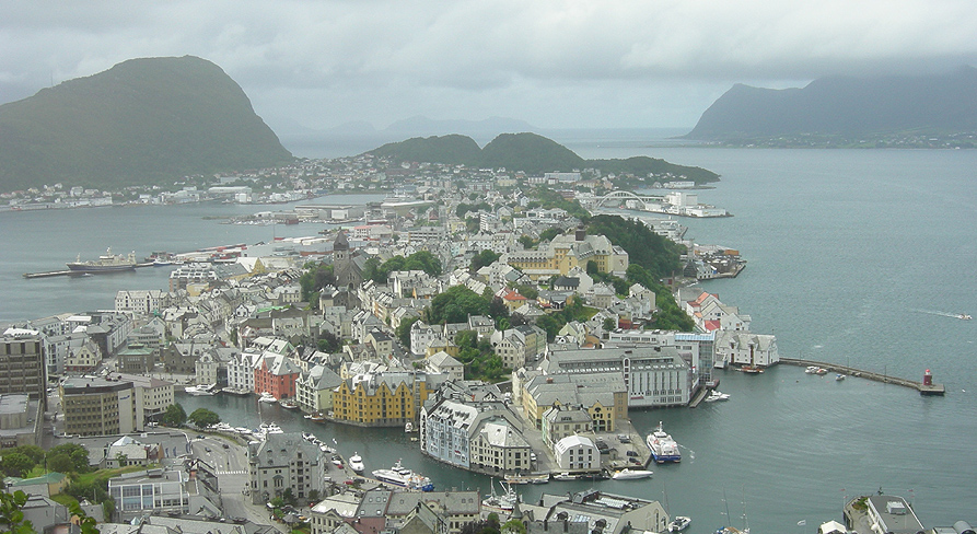 Uitzicht op Alesund